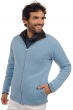 Cashmere & Yak men waistcoat sleeveless sweaters vincent natural marron azur blue chine 4xl